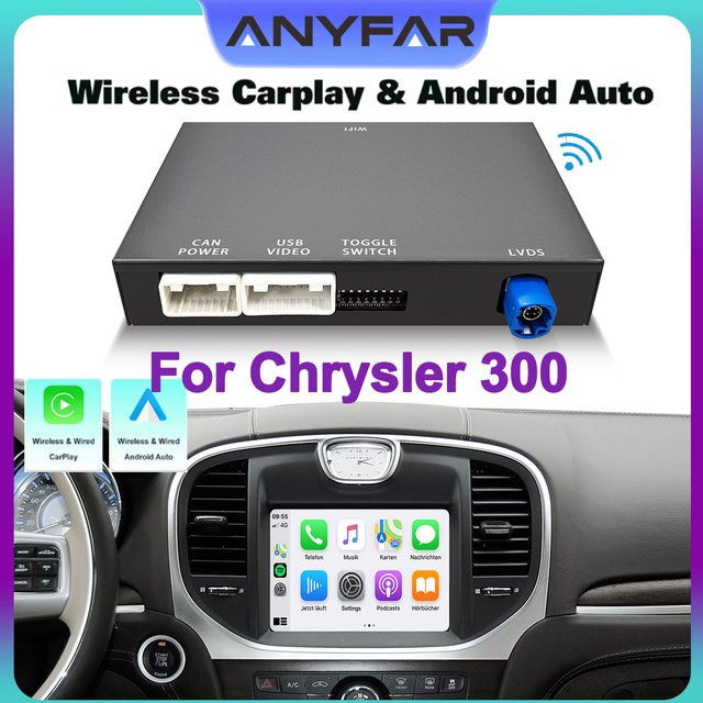 ANYFAR Drahtlose CarPlay und Android Auto Interface Decoder Box für Chrysler 300 Serie 2011-2016 in Schwarz - Bild 1