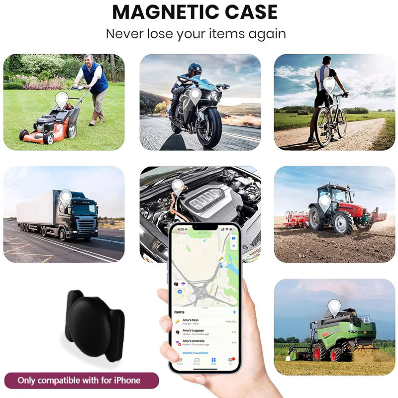 Vivilife 4er-Set Smart-Tracking-Tags für Apple Find My, Bag Finder Tracker-Kits mit starker magnetischer Saugkraft und Silikonhülle, Schwarz - Bild 5