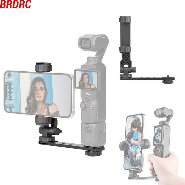DJI Telefonhalterung in Schwarz für DJI Pocket 3, DJI Pocket 4 und Insta360 X5 mit Stativclip und Fülllicht für stabile Videoaufnahmen - Bild 1