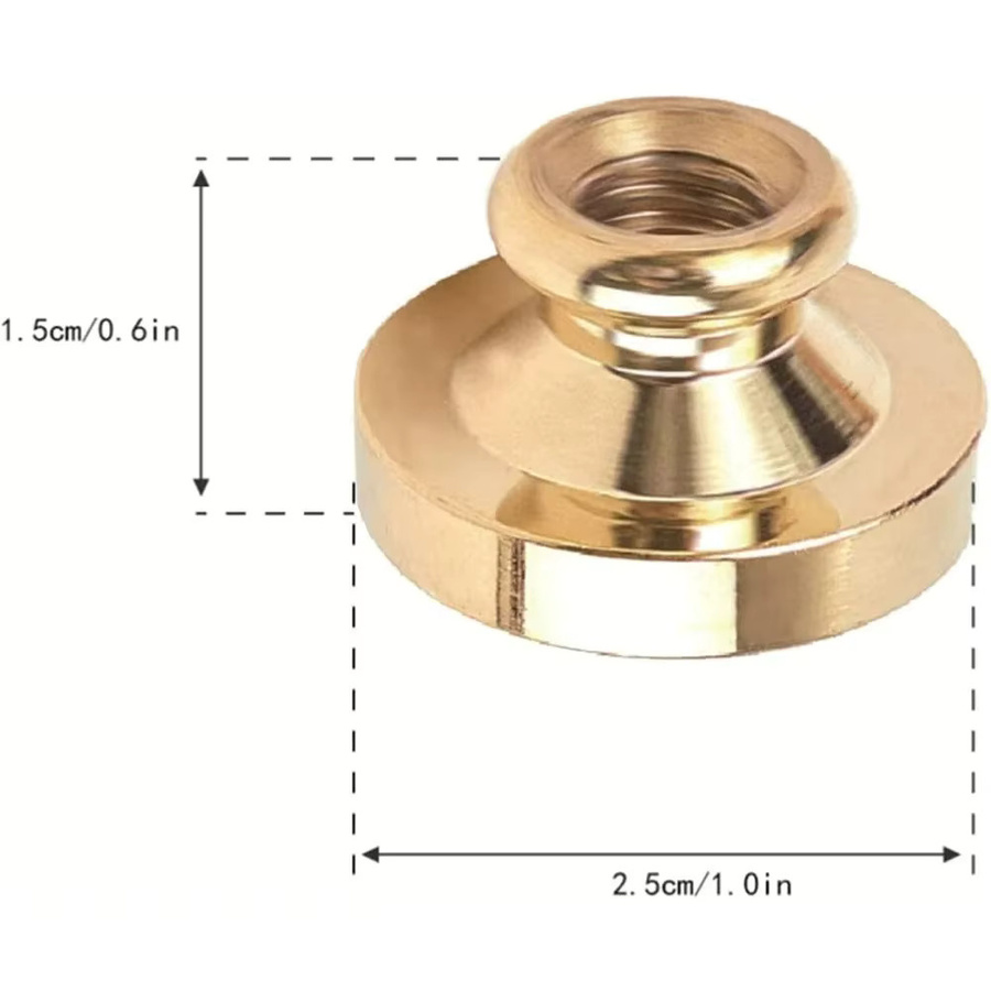 Löwenzahn-Siegelstempelkopf-Ersatz aus Messing in Gold, Durchmesser: 25 mm, Vintage-Siegelkopf für Umschläge, Karten und Einladungen (ohne Griff) - Bild 2