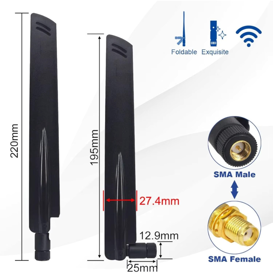 NOWEPOCH 18 dBi High Gain 433 MHz Omnidirektionale Faltantenne mit SMA-Stecker in Schwarz für drahtlose Sensor-Netzwerk-Router und Modems - Bild 3
