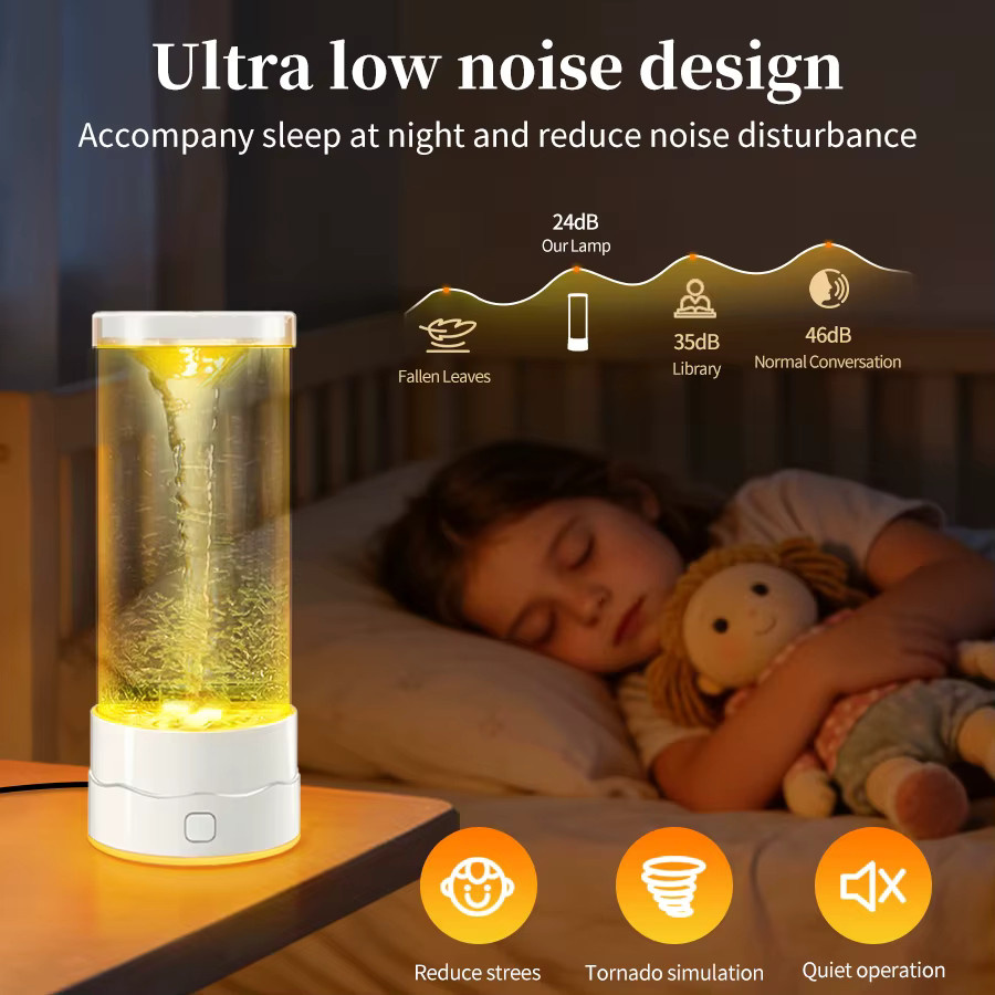GGBEE USB LED Tornado Nachtlicht Farbwechselnde Atmosphärenlampe für Schlafzimmer und Tischdekoration - Bild 5
