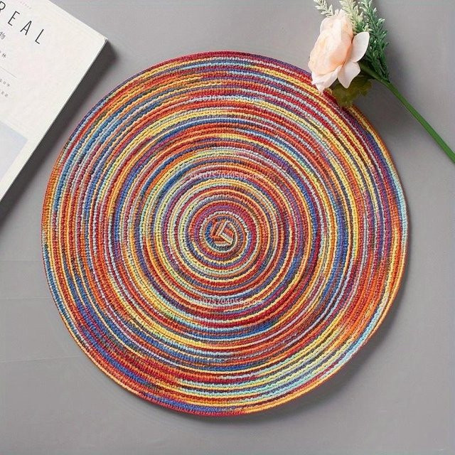 Ambiel Charm Platzset für Tassen und Teller mit Blumenmuster, rund, Mehrfarbig, Durchmesser: 18 cm - Bild 1