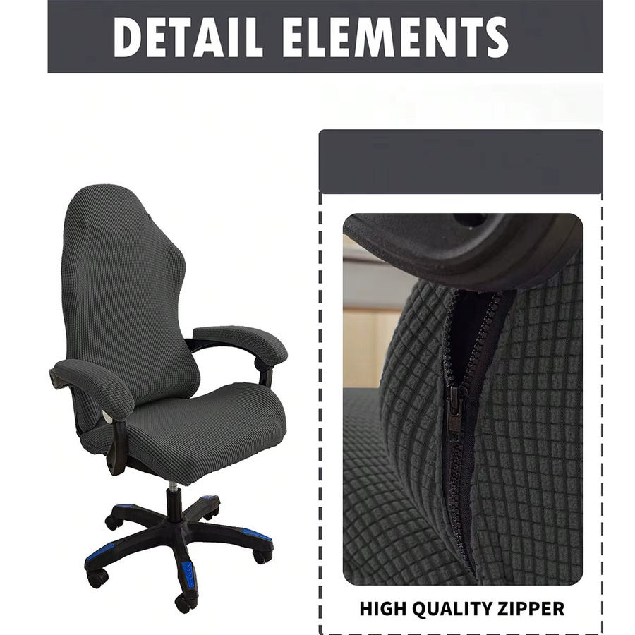 Waschbarer Gaming-Stuhlbezug in Grau als schützende Schutzhülle für Bürostühle und Sessel, tierhaarabweisend und aus Polyester - Bild 4