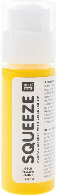 Rico Design Squeeze Acrylic Marker Acrylfarbe Gelb 60ml - Bild 1