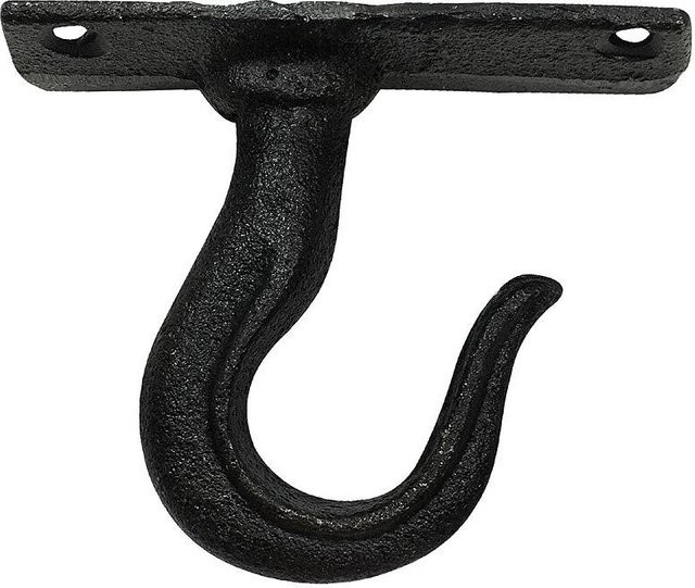 Rustikaler Deckenhaken und Wandhaken aus Gusseisen im Antik-Stil, Farbe Schwarz, Höhe: 8 cm - Bild 1