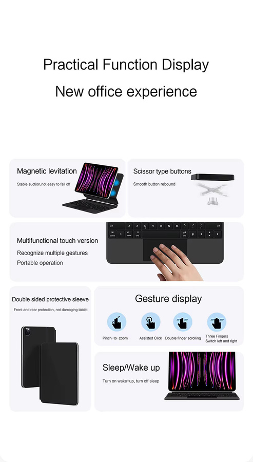 Samsung Magische Tastatur für Galaxy Tab S11 11 Zoll, Magnetische Hülle mit Multi-Touch und Hintergrundbeleuchtung, Schwarz - Bild 4