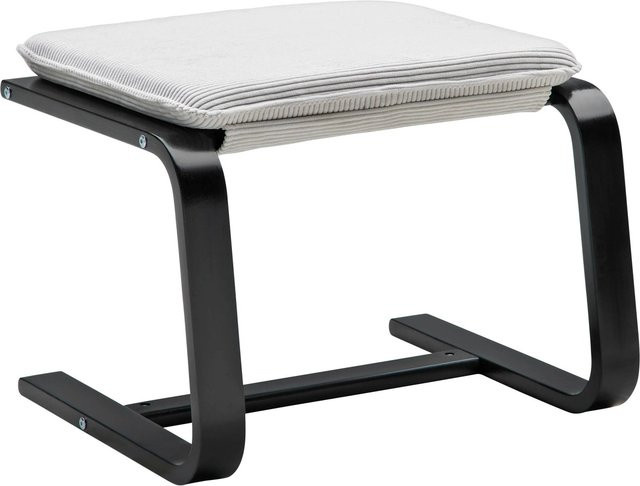 Based Hocker Manu II in Creme/Schwarz mit Metallgestell und Cord-Polsterung - Bild 1