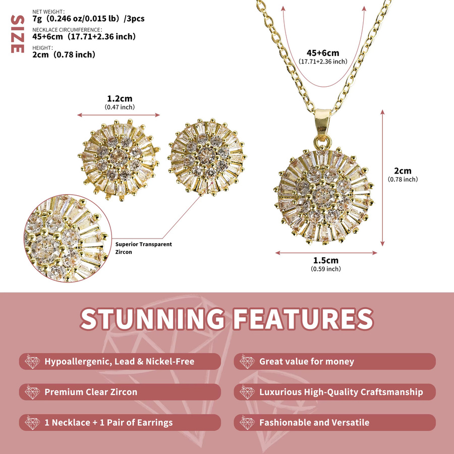 Miallo Schmuck-Set Halskette und Ohrringe, Gold, Zirkonia - Bild 6