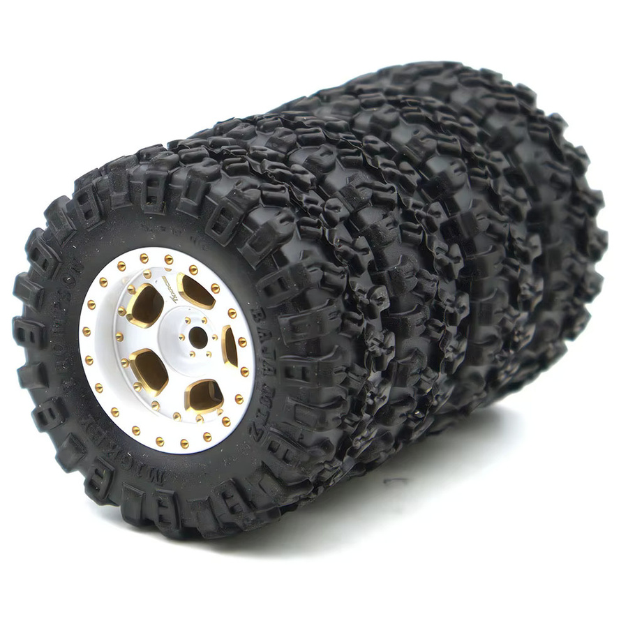 TxXrcss 48g Messing Heavy RC 1.0 Beadlock Rad- und Reifensatz, Metall, -2mm Offset Felgen - Bild 3