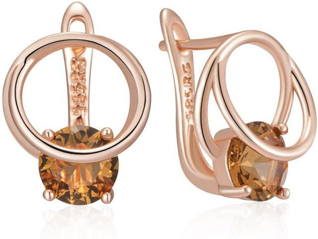 Ohrringe Kupfer, Roségold, Zirkonia, Damen - Bild 1