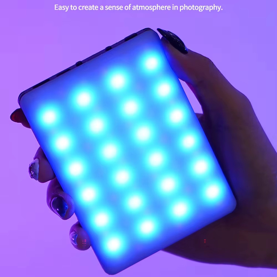 Saimili RGB LED Videolicht mit Clip für Smartphones und Desktop-Fotografie, einstellbare Helligkeit und vollfarbiges Aufhelllicht - Bild 2