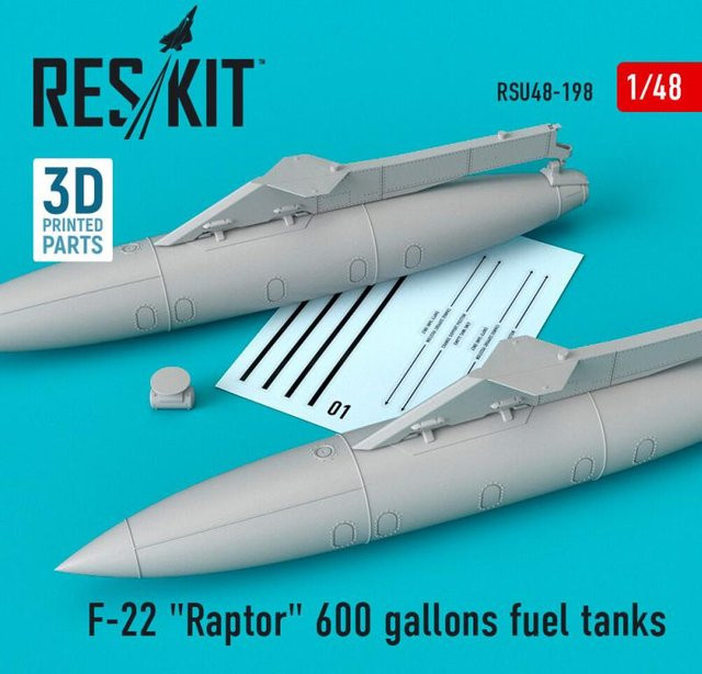 ResKit Models F-22 Raptor 600 gallons fuel tanks, 3D Printed - Bild 1