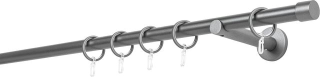 ONDECO Wandträger Set mit 1-läufigem Rohr und Endstück in Anthrazit, Höhe: 190 cm, Durchmesser: 20 mm, Wandabstand: 12 cm - Bild 1