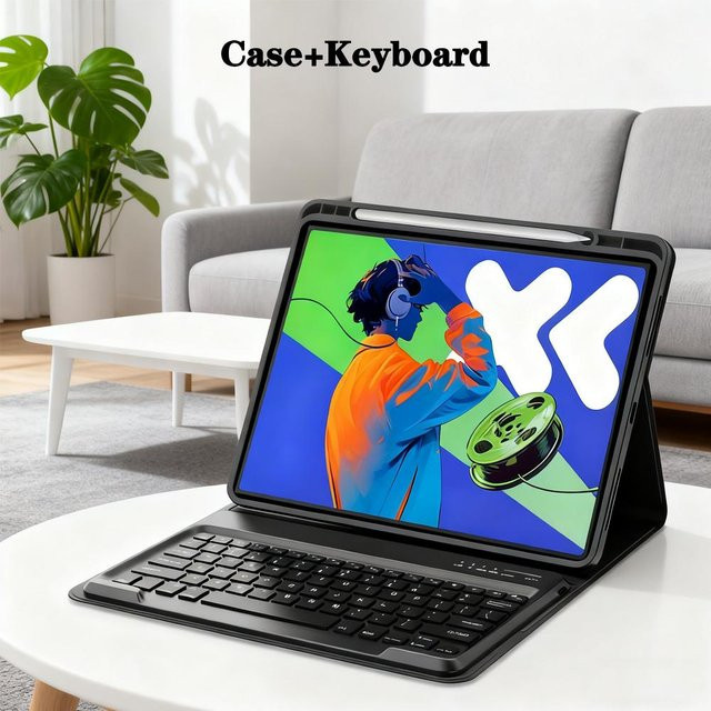 Lenovo Hülle für Xiaoxin Pad Pro 12,7 Zoll mit abnehmbarer Tastatur und Stifthalter in Spanish Blue - Bild 1