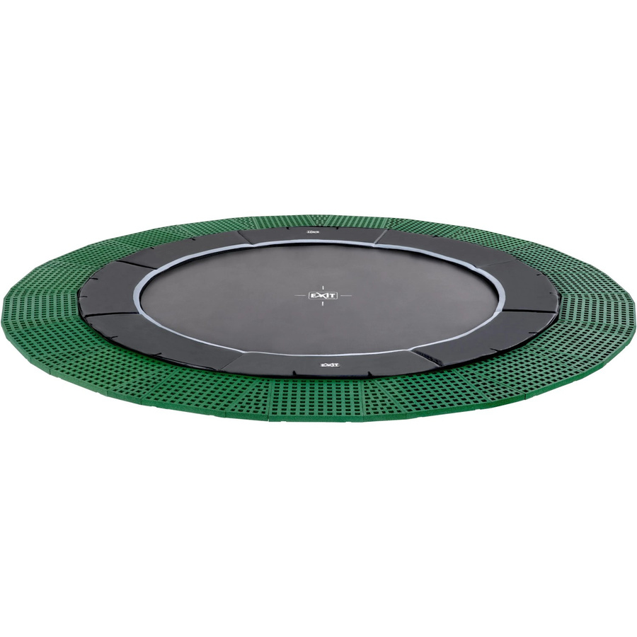 EXIT Dynamic Ebenerdiges Trampolin mit FreeZone Sicherheitsplatten, Durchmesser: 427 cm, Schwarz - Bild 2