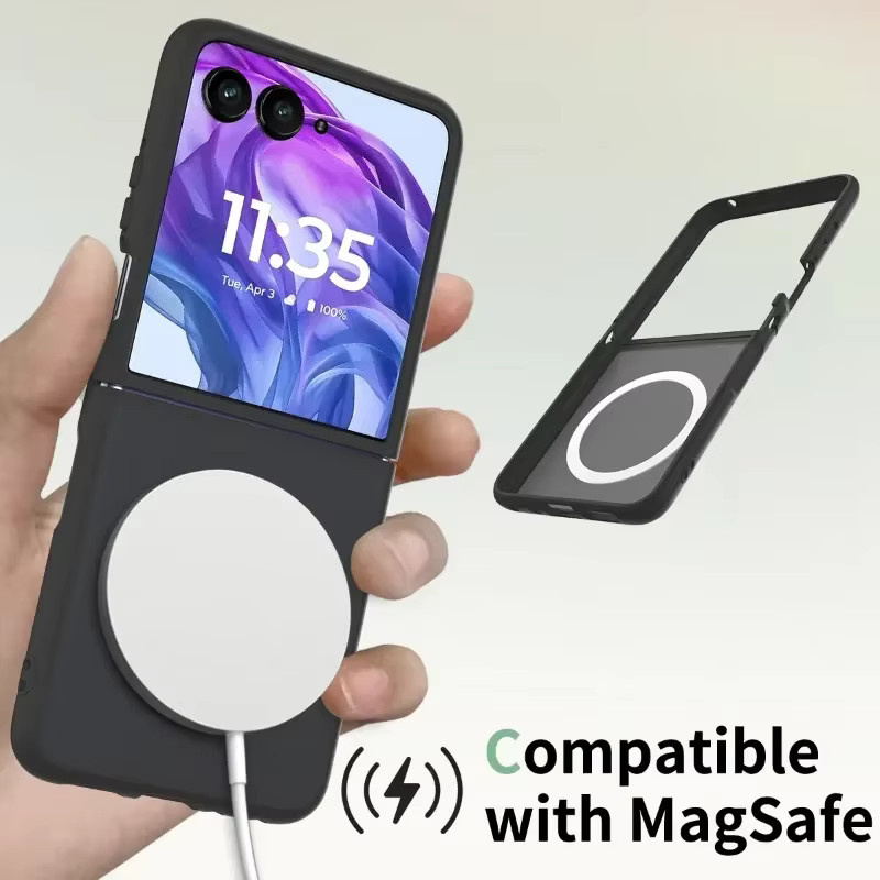 Mattierte magnetische Schutzhülle für Motorola Moto Razr 60, 50 Ultra und Razr+ in Pink mit Stoßfestigkeit und Hautgefühl - Bild 5