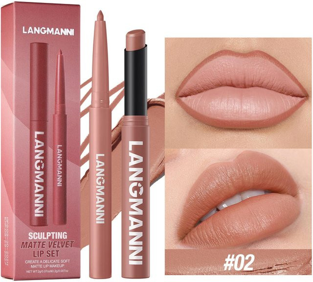 Beauty Every Day Lipliner & Lippenstift Set, Helle Beige, Matt - Bild 1