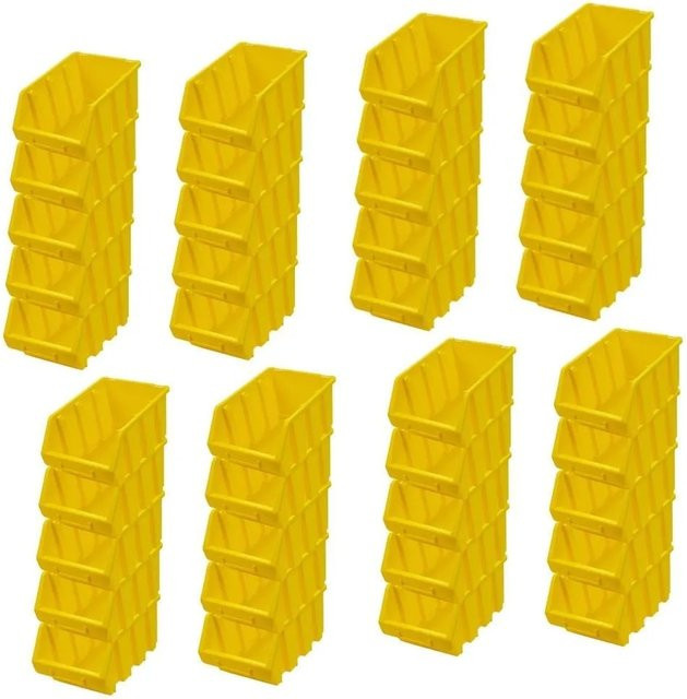 PROREGAL SuperSparSet mit 40 Sichtlagerboxen aus Polypropylen in Gelb, H x B x T: 12,6 x 17 x 24 cm - Bild 1