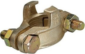 Riegler Schlauchklemme mit Sicherungsklauen aus Messing, 2-teilig, Spannbereich 60-73 mm, Farbe Gold - Bild 1