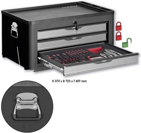 Vigour Aufsatzkoffer V1902 in Schwarz, B/T/H: 72,3 x 45,9 x 37,5 cm - Bild 1
