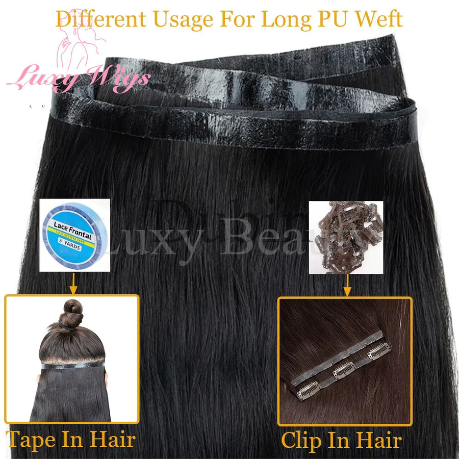 Luxy Beauty Haarverlängerung aus Echthaar, Balayage-Blond, PU-Band - Bild 4