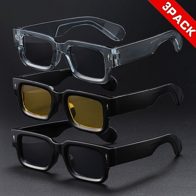 Hindfield Sonnenbrille, Rechteck, Vollrand, Kunststoff, Schwarz, Unisex - Bild 1