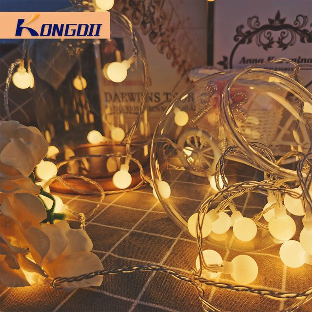 Topdii LED Ball Girlande Warmweiß mit USB und Batterie, Wasserdichte Round String Lights für Weihnachten, Hochzeit und Party - Bild 1
