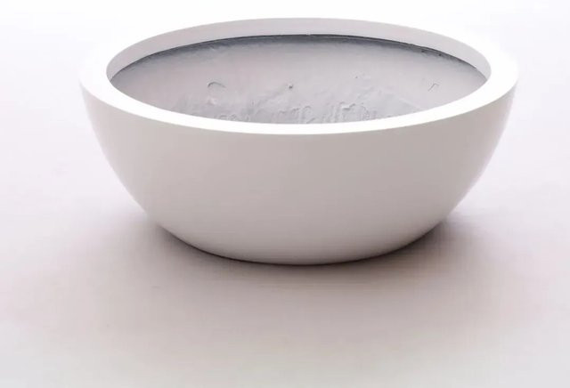 Elegant Einrichten Pflanzkübel Fiberglas Schale rund in Weiß Hochglanz, Durchmesser: 55 cm, Höhe: 19 cm - Bild 1