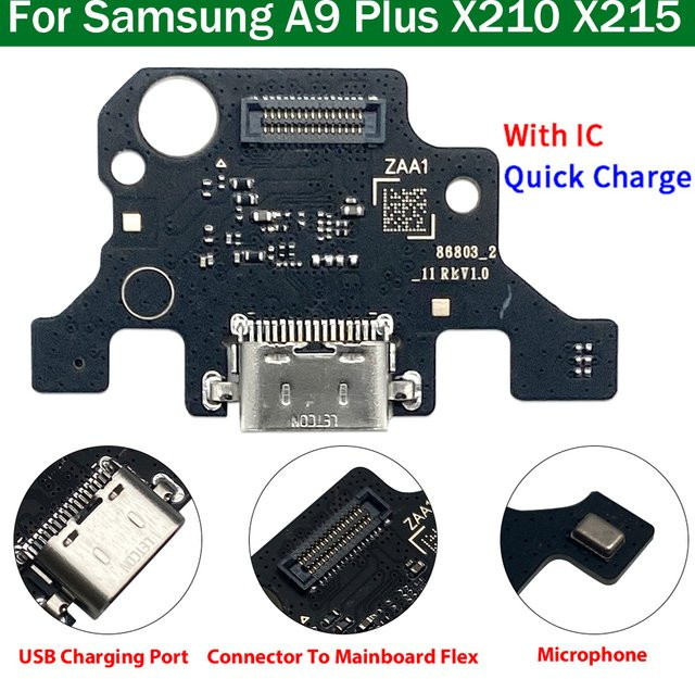 Samsung Tab A9 Plus USB-C Ladeanschlussplatine mit Flexkabel für SM-X210 SM-X215 SM-X216 in Schwarz - Bild 1