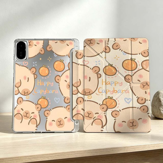 Weiche Tablet-Hülle mit Capybara-Muster für Xiaomi Mi Pad 8 7 6 5 Pro, Redmi Pad SE, 2 Poco Pad und Foldable, Mehrfarbig - Bild 1