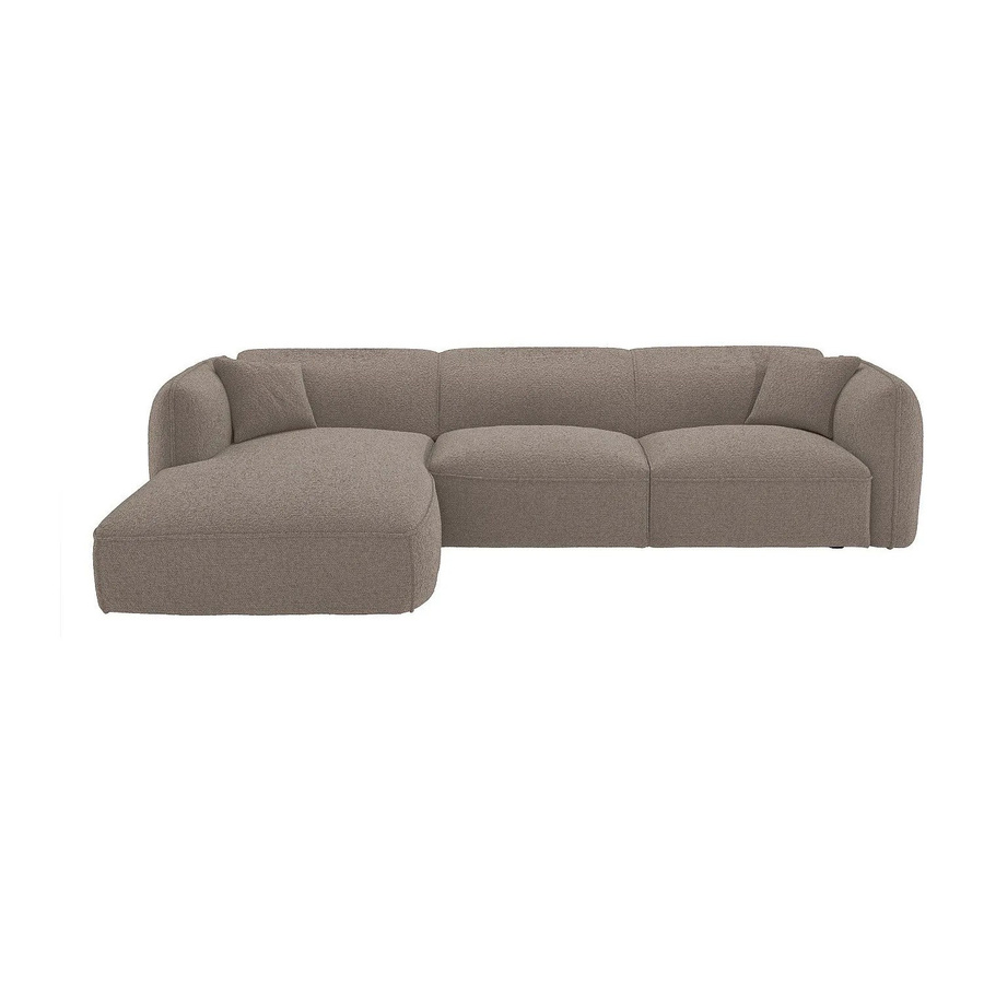 Maison Céphy Sofa Camilio in Taupe und Beige mit Chenille-Stoff, L-Form, Breite: 272 cm - Bild 2