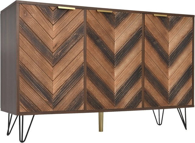 okwish Sideboard mit Türen aus Massivholzfurnier in Natur, B/T/H: 120 x 38 x 76,5 cm - Bild 1