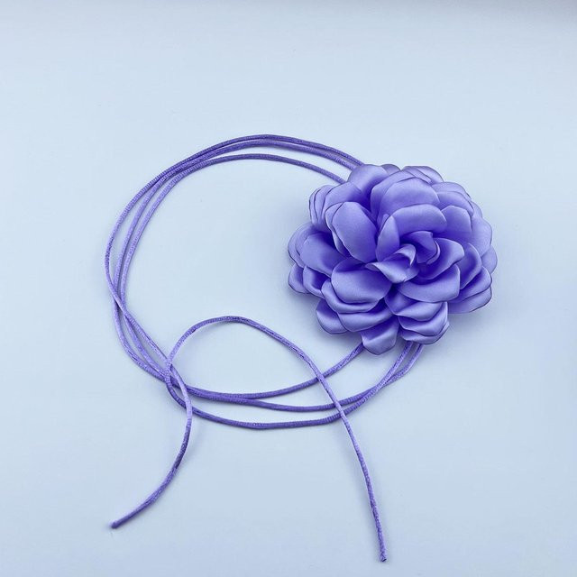 Halskette Satin-Rosen, violett, Damen, 10 cm - Bild 1