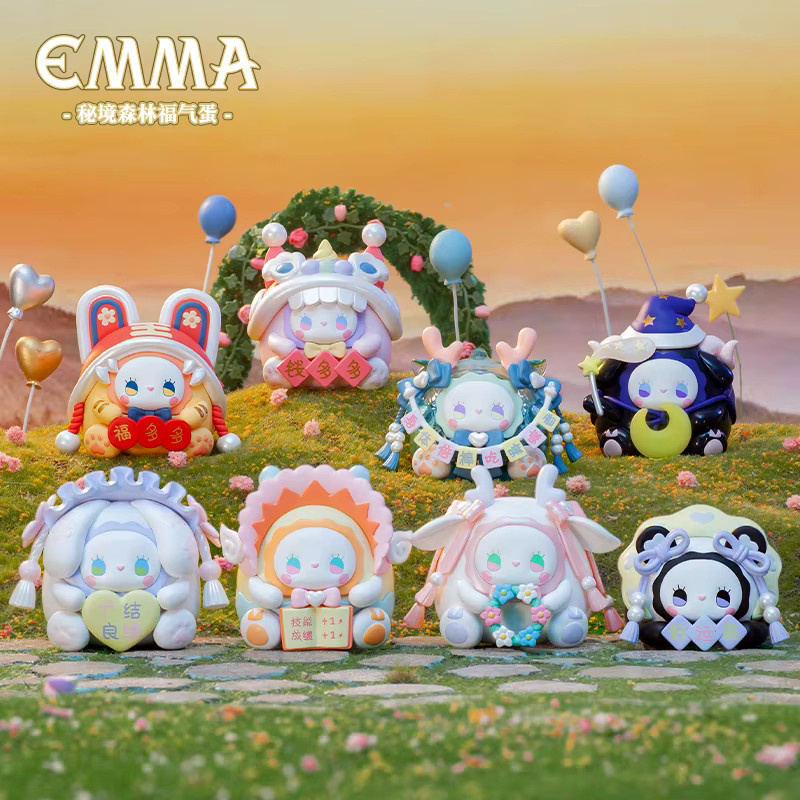 Emma Lucky Egg Blind Box Kawaii Anime Actionfigur Multicolor Desktop Ornament - Bild 2
