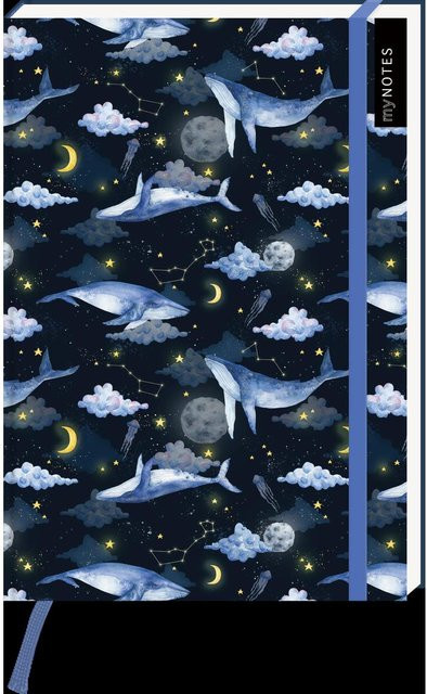 myNOTES Notizbuch A5 Cosmic Whale in Blau - Bild 1