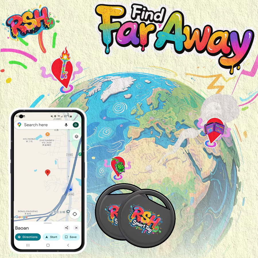 RSH Sicherheits-GPS-Tracker Smart Tag für Android und Google Find My Device, Farbe: Grau - Bild 5