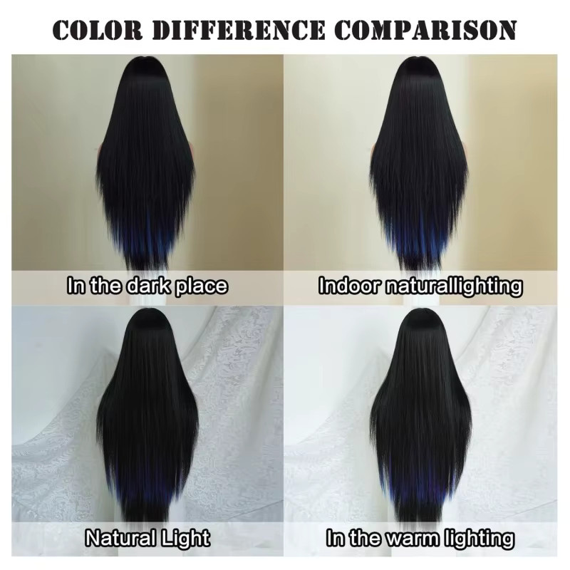 Suri Hair Perücke, lang, glatt, schwarz-blau, Damen - Bild 4