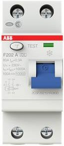ABB F202A-80/0,3 FI-Schutzschalter RCD 80A 230V in Weiß - Bild 1
