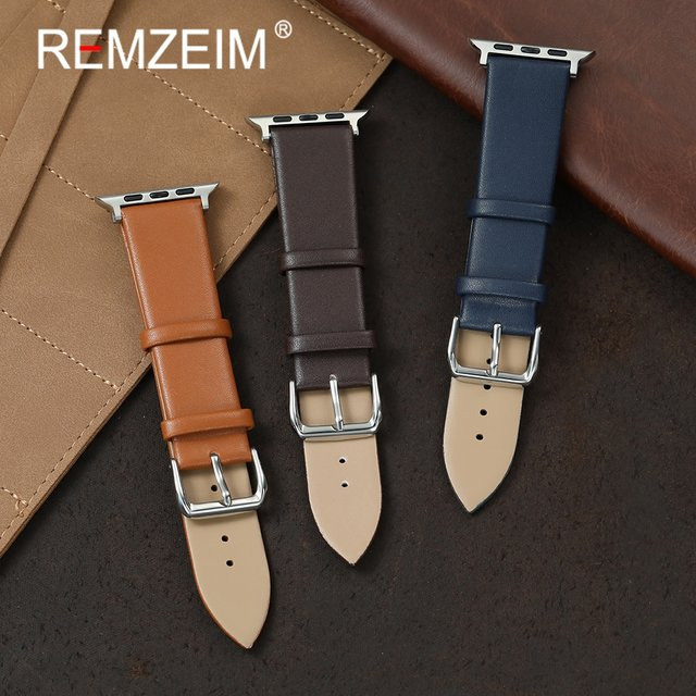 REMZEIM Uhrenarmband PU-Leder, Schwarz, Unisex - Bild 1