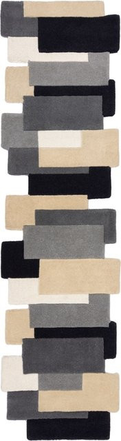 Wollläufer Kadima Design HALLEIN in Grau-Beige mit Geometrie-Relief, Breite: 60 cm, Länge: 230 cm - Bild 1