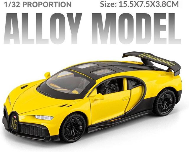 Linyi toy car Bugatti Chiron Supercar Modell, 1:32, mit Sound und Licht, ab 14 Jahren - Bild 1