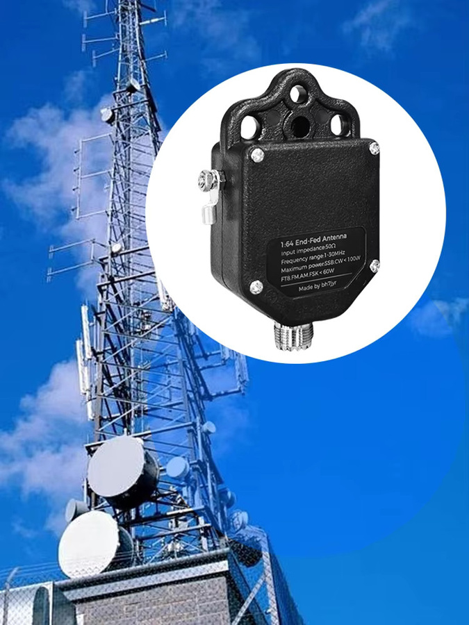 APWIKOGER Tragbare HF-Endfütterungsantenne 4-Band und 8-Band Halbwellen-Radioantenne für den Außenbereich, 1MHz bis 30MHz, 1:64 Balun, 100W Leistung, Schwarz - Bild 7