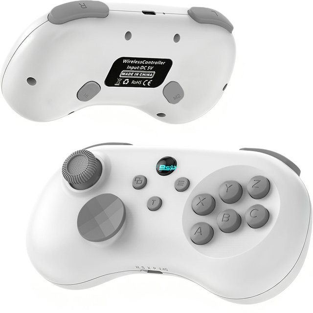 VILCORN Y04 Kabelloser Gamecontroller für Nintendo Switch, PC und PlayStation in Schwarz mit Hall-Effekt-Joystick und 6-Tasten-Layout inklusive Turbo- und Rücktasten - Bild 1