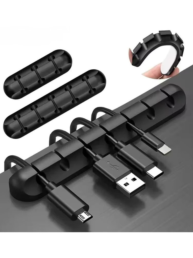Silikon Kabel Organizer und Kabel Wickler für Desktop zur Ordnung von Maus, Kopfhörer und USB-Ladegeräten in Schwarz oder Weiß - Bild 5