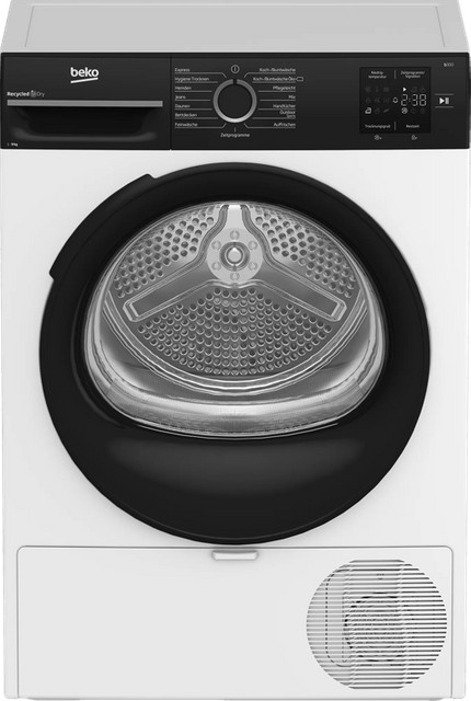 Beko BM3T39230W Wärmepumpentrockner in Weiß mit Trommelbeleuchtung und Kindersicherung - Bild 1