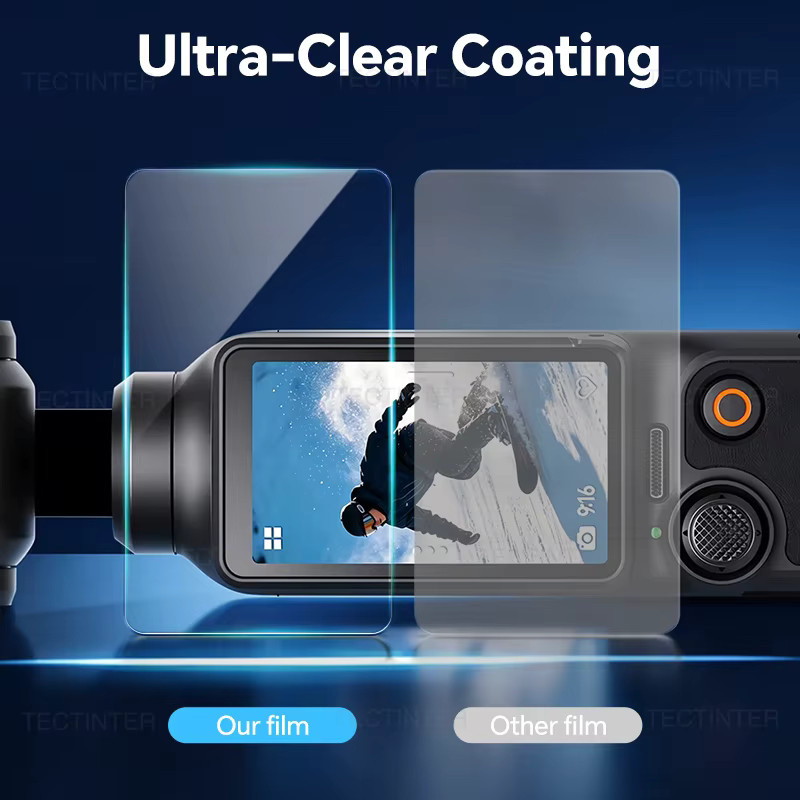 DJI OSMO Pocket 4, 3 und Xtra Objektivschutzfolie aus gehärtetem Glas mit Auto-Align Installationskit, transparent - Bild 4