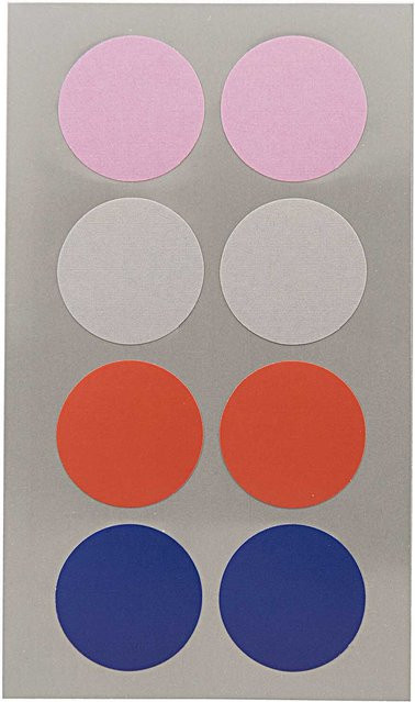 Rico Design Paper Poetry Office Sticker Punkte Bunt, Durchmesser: 25 mm, 4 Bogen - Bild 1