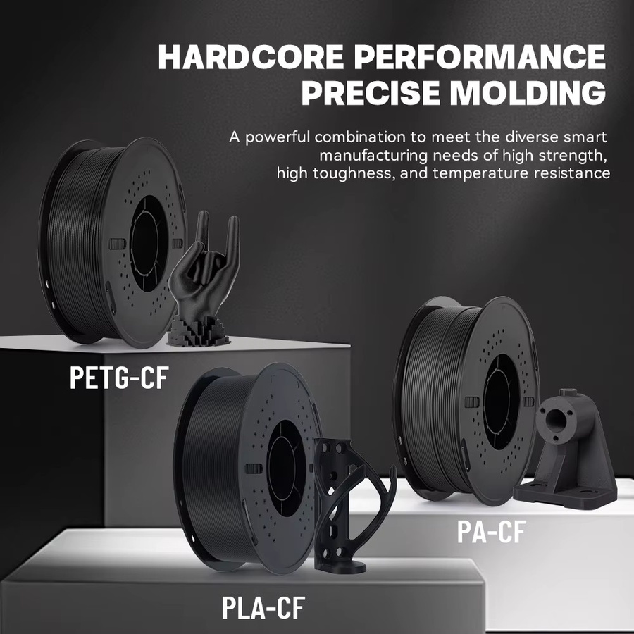 KINGROON Carbonfaser 3D-Drucker Filament für FDM, 1,75mm, Schwarz - Bild 2