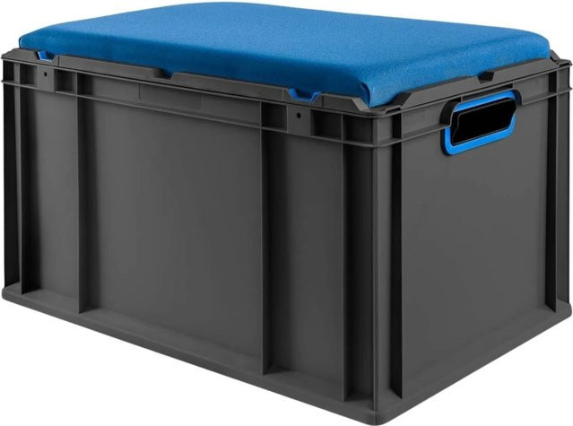 PROREGAL Eurobox Nextgen Seat Box Sitzbox Blau Schwarz H x B x T: 36,5 x 40 x 60 cm - Bild 1